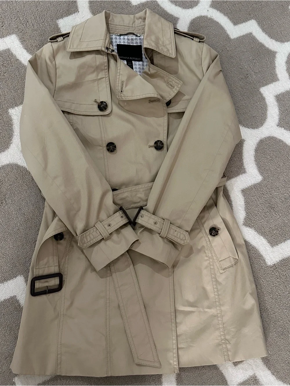 Banana Republic Tan Double-Breasted Trench Coat